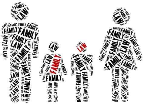 illustration of a family made up of words